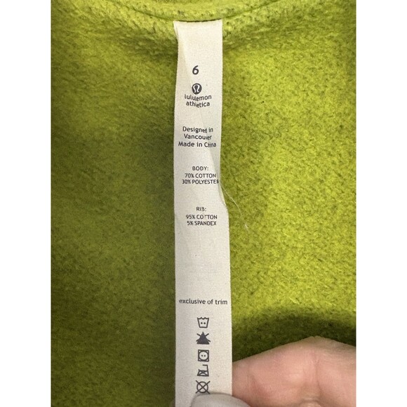 Lululemon Women’s Zip Up Hooded Heavy Scuba Jacket Gray/Green Logo Size 6 - Picture 6 of 7